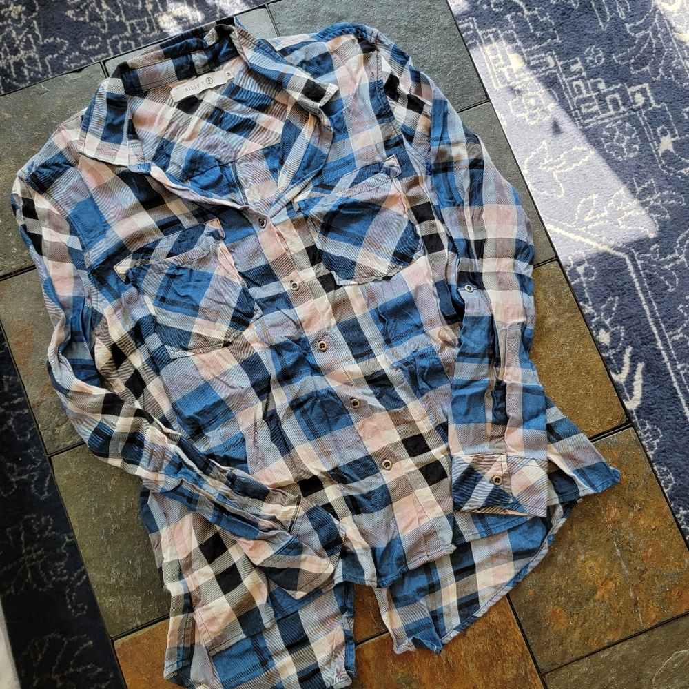 Billy T plaid long sleeve button down